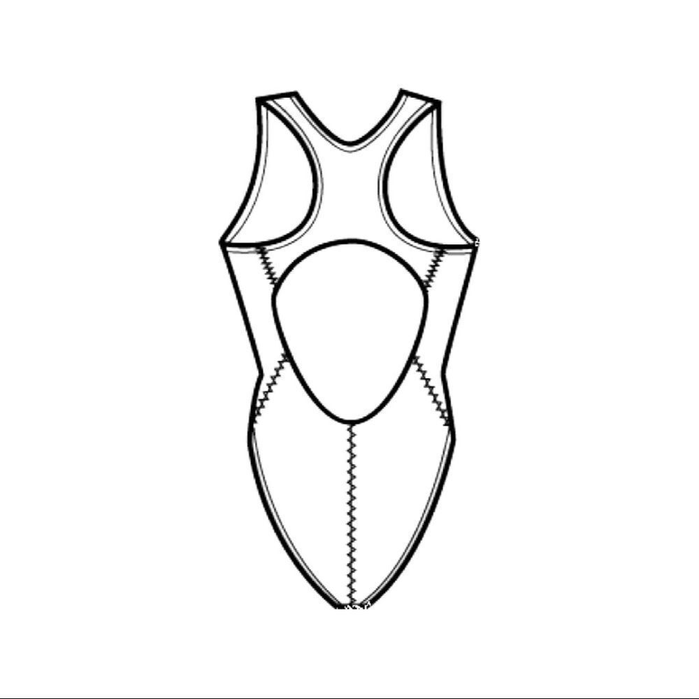 “Dolphin Ocean” Racing Solid Performance Back One Piece Swimsuit • NWT - Picture 5 of 14